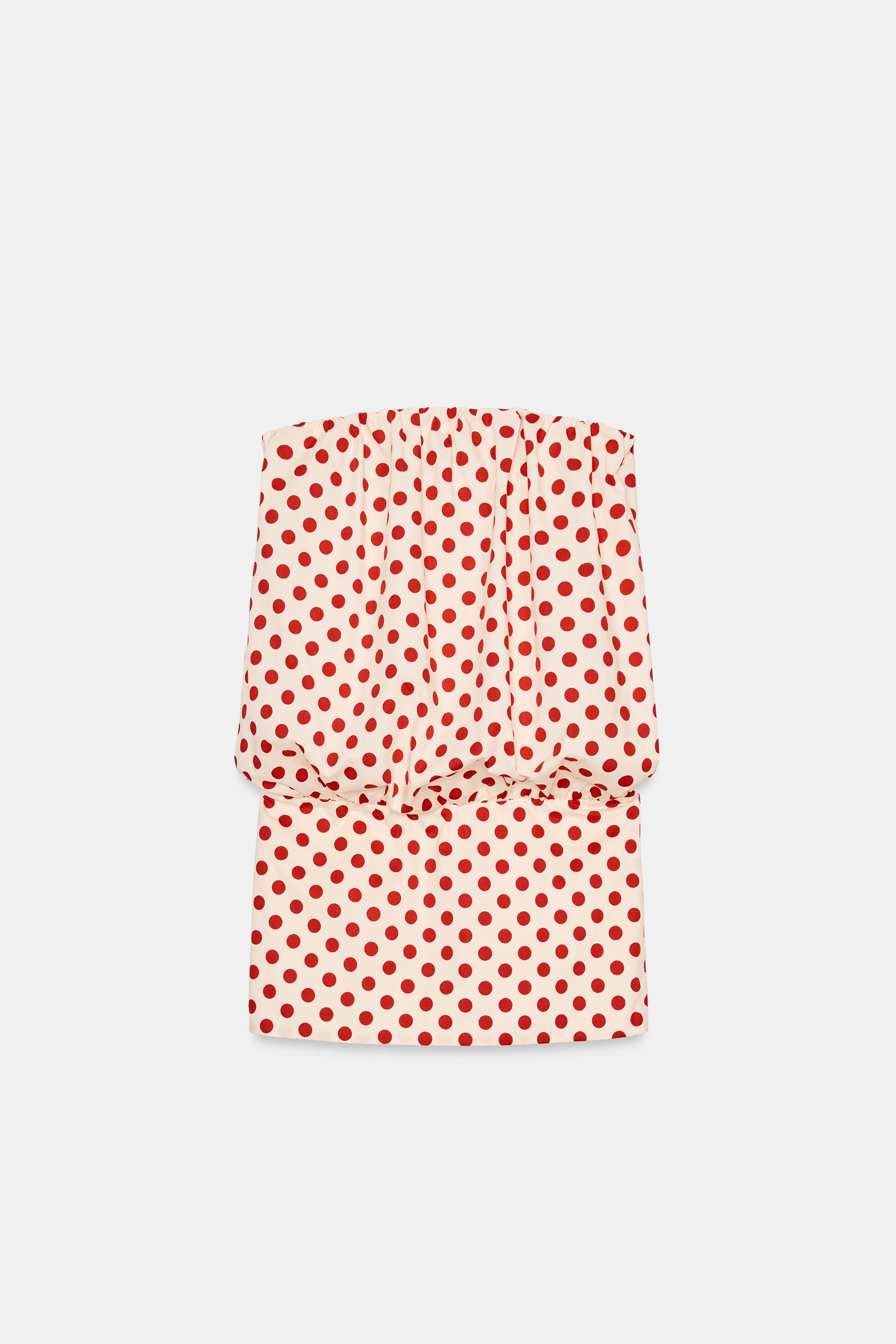POLKA DOT BANDEAU DRESS